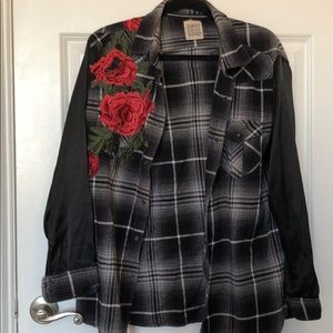 LF embroidered flannel